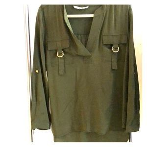 100% silk DVF safari blouse